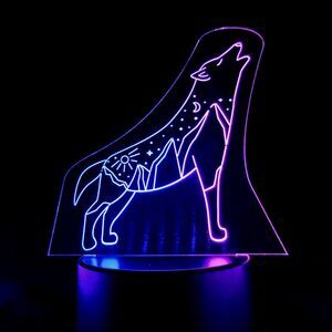 LED color changing Howling Wolf Light‎ customizable nightlight
